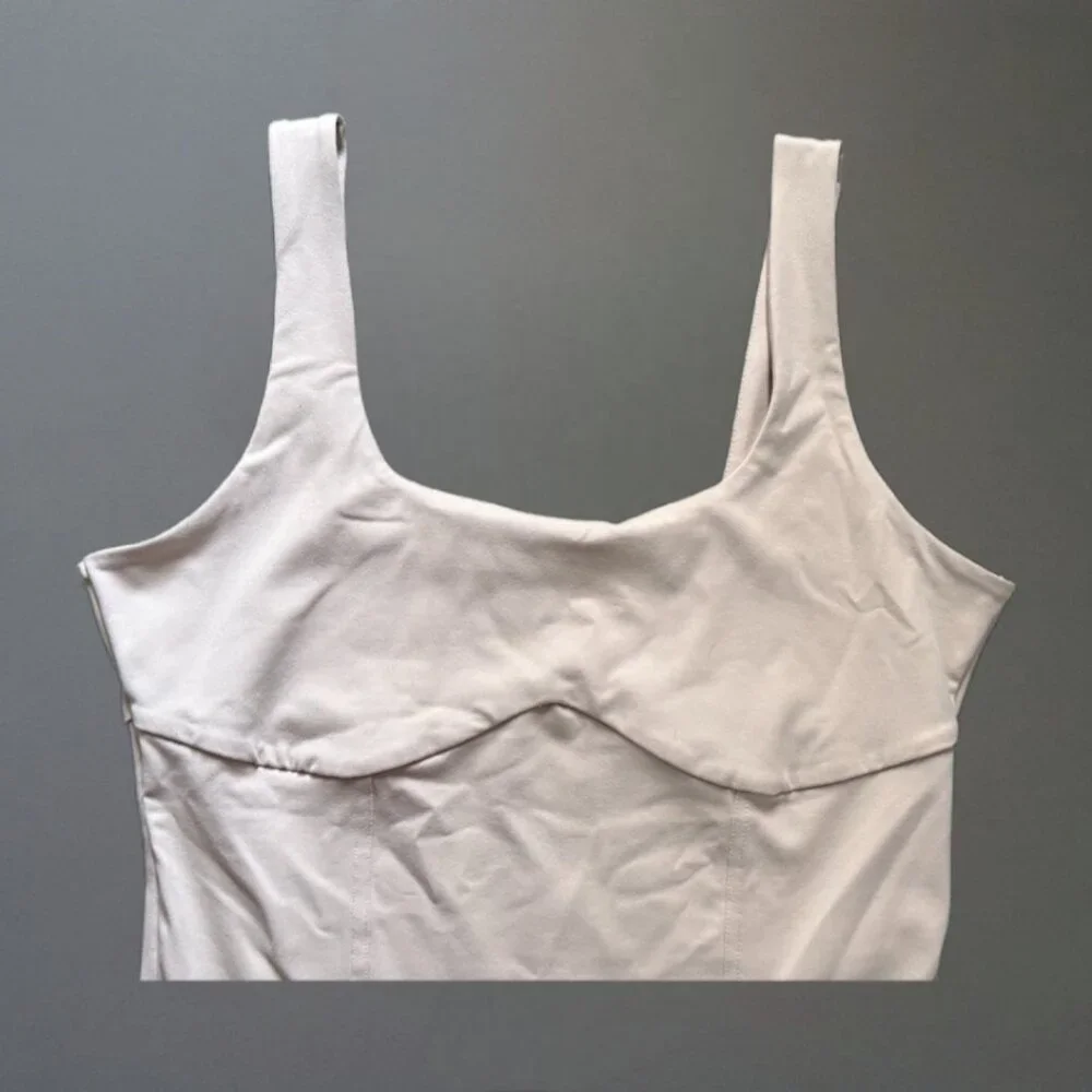 Abercrombie Soft Nude Corset Bodysuit Square Neck Shapewear Top L - Picture 5 of 8